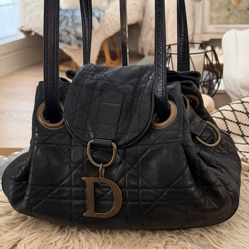🖤DIOR Lambskin Cannage Flap Shoulder Bag